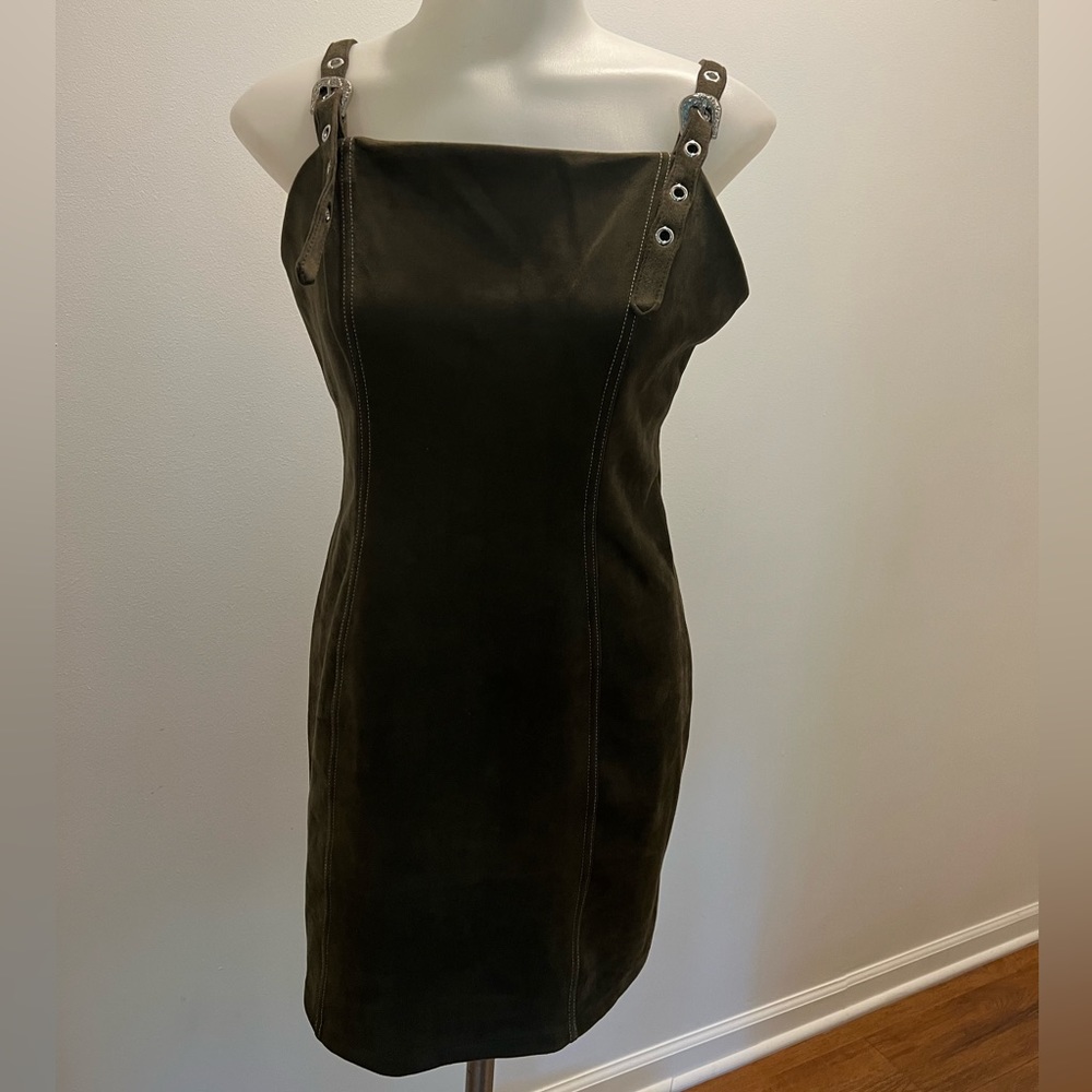 Mini faux velvet dress